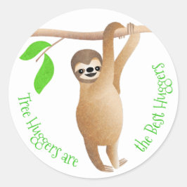 Adesivo Redondo Sloth Tree Huggers são os melhores Huggers
