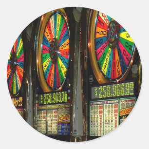 Adesivo Redondo Slots machines de Las Vegas