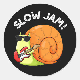 Adesivo Redondo Slow Jam Funny Music Snail Pun Dardo BG
