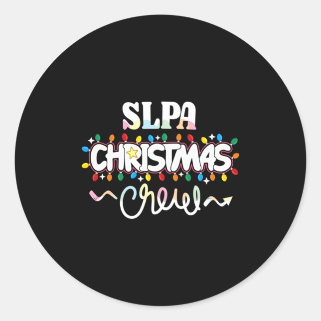 Adesivo Redondo Slpa Christmas Crew Speech Pathology Istant Xma  (Frente)