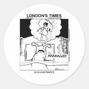 Adesivo Redondo Slug Nightmares Engraçado Presentes e Camisetas