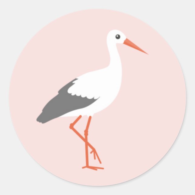 Adesivo Redondo Sluitzegel ooievaar roze (Frente)