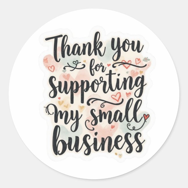 Adesivo Redondo Small Business Thank You Round Sticker (Frente)