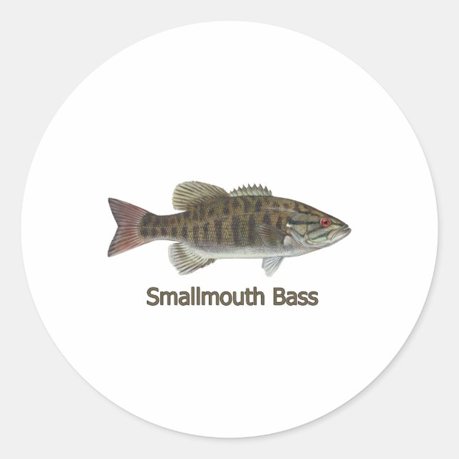 Adesivo Redondo Smallmouth Bass Art (com título) (Frente)