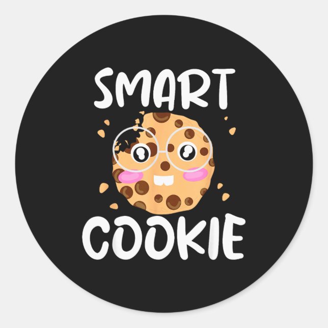 Adesivo Redondo Smart Cookie - Funny Idiom Joke Tee  (Frente)