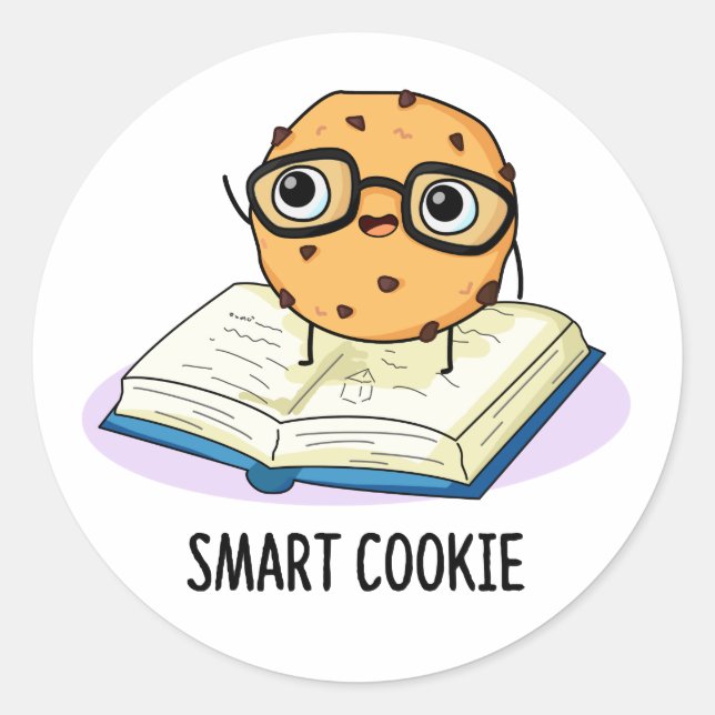 Adesivo Redondo Smart Cookie Funny Snack Pun (Frente)