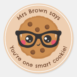Adesivo Redondo Smart Cookie Teacher Personalizado para Autocolant