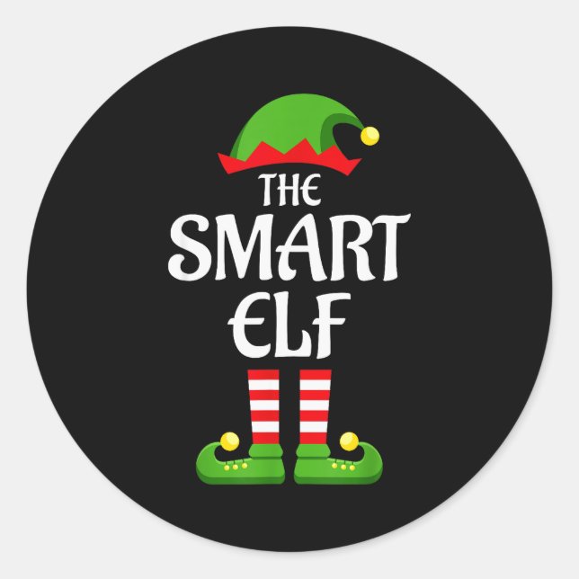 Adesivo Redondo Smart Elf Family Matching Group Christmas  (Frente)
