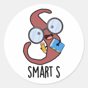 Adesivo Redondo Smart S Funny Alphabet Pun