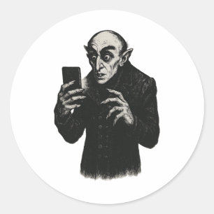 Adesivo Redondo Smartphone Nosferatu Selfie Count Orlok Ha