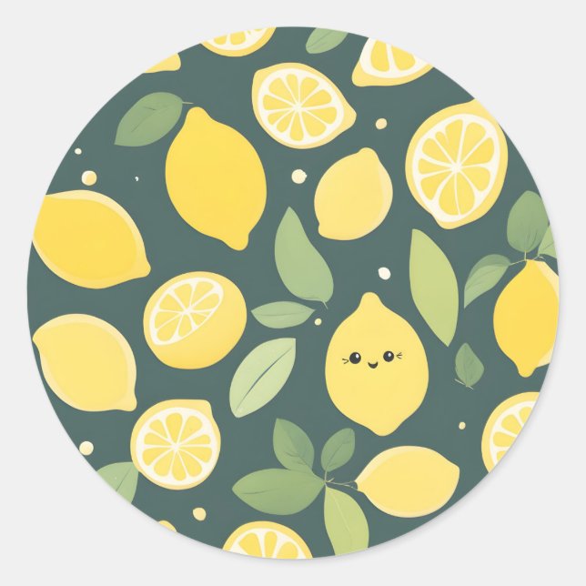 Adesivo Redondo Smile Lemon Sticker (Frente)