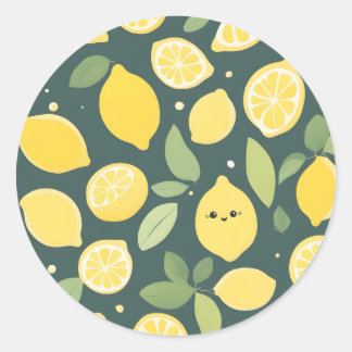 Adesivo Redondo Smile Lemon Sticker