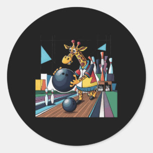 Adesivo Redondo Smilefuntees Engraçado Girafa Boliche de Esporte