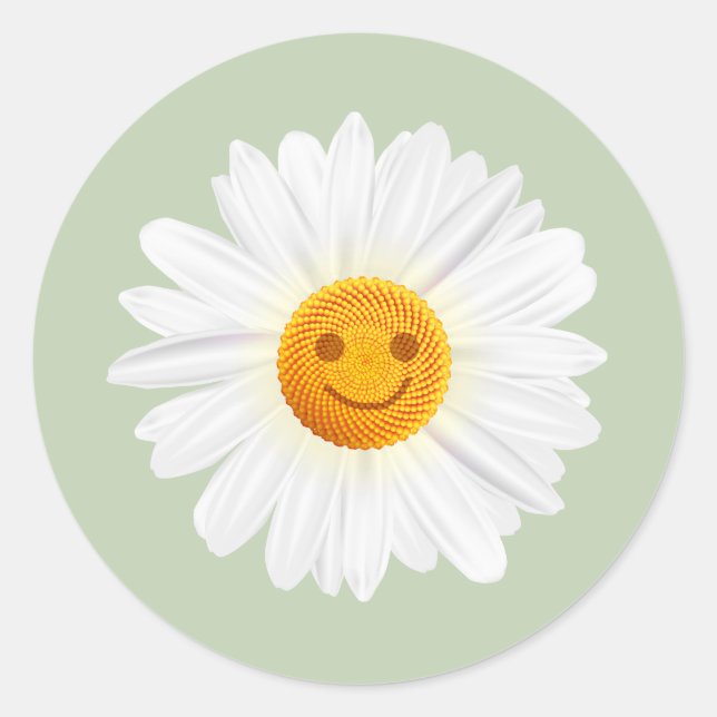 Adesivo Redondo Smiley face Daisy Flower (Frente)