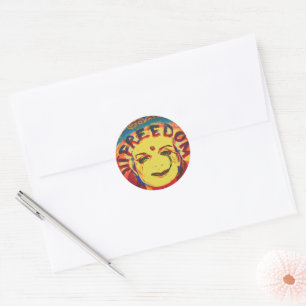 Adesivo Redondo smiley face Freedom Yellow