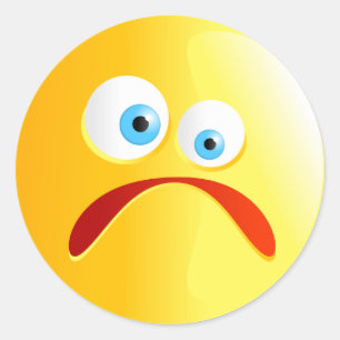 Adesivo Redondo Smilie amarelo triste