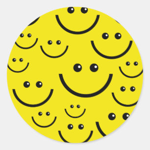 Adesivo Redondo Smilie enfrenta o fundo