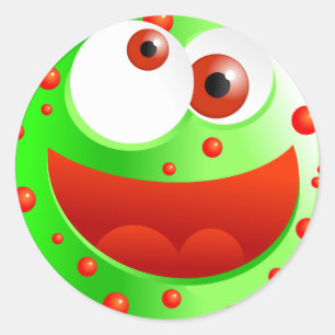 Adesivo Redondo Smilie verde manchado