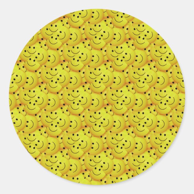Adesivo Redondo Smiling Faces (Frente)