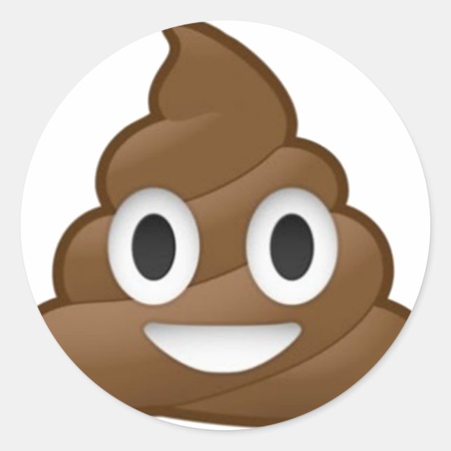 Adesivo Redondo Smiling Poop Emoji (Frente)