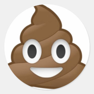 Adesivo Redondo Smiling Poop Emoji