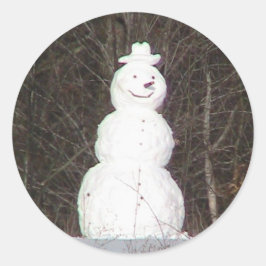 Adesivo Redondo Smiling Snowman Sticker