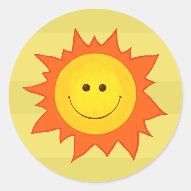 Adesivo Redondo Smiling Sun Sticker (Frente)