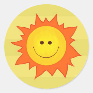 Adesivo Redondo Smiling Sun Sticker