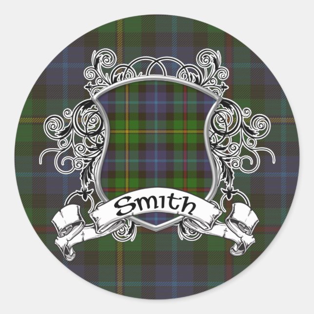 Adesivo Redondo Smith Tartan Shield (Frente)