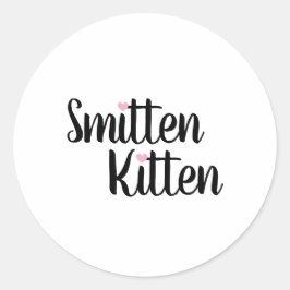 Adesivo Redondo Smitten Kitten Cute Valentine