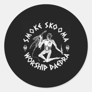 Adesivo Redondo Smoke Skooma Culto Daedra