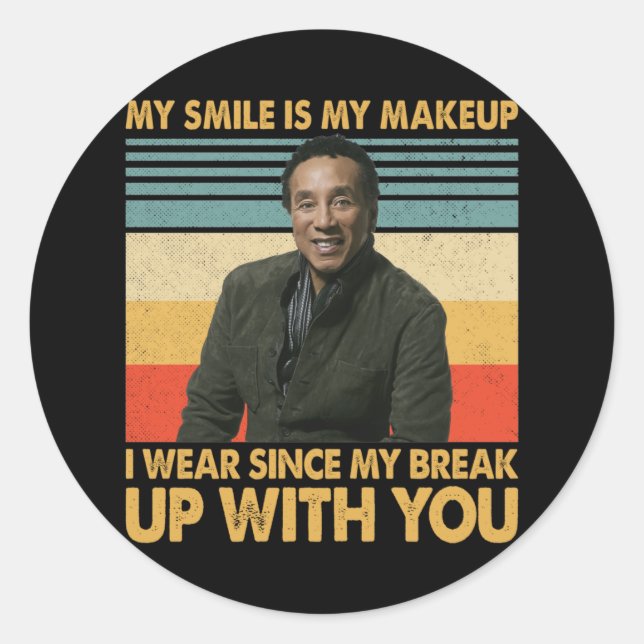 Adesivo Redondo Smokey Robinson cita - Uma vez que você é um Motow (Frente)