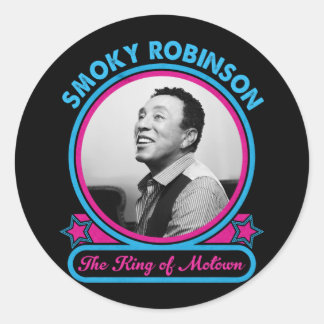 Adesivo Redondo Smokey Robinson O Rei De Motown