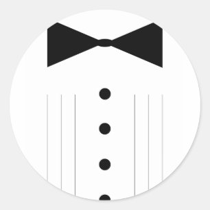 Adesivo Redondo smoking do bowtie do traje de cerimónia