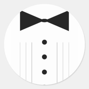 Adesivo Redondo smoking do bowtie do traje de cerimónia