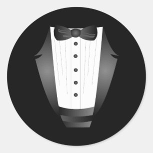 Adesivo Redondo Smoking do preto do noivo da equipe do padrinho de