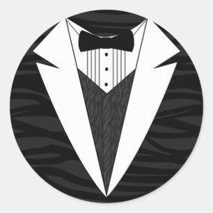 Adesivo Redondo Smoking preto/branco