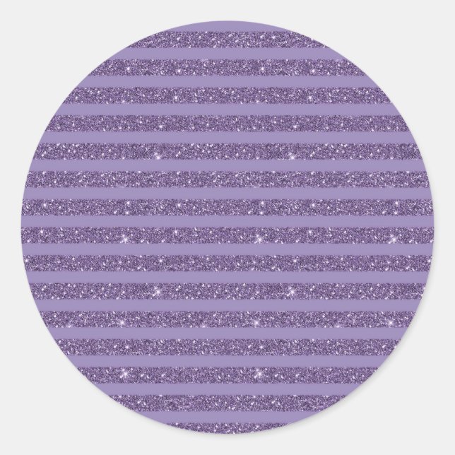 Adesivo Redondo Smoky Plum Glitter Style Horizontal Stripes (Frente)