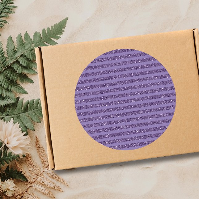 Adesivo Redondo Smoky Plum Glitter Style Horizontal Stripes (Criador carregado)