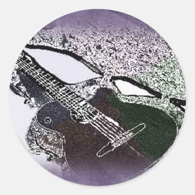 Adesivo Redondo Smooth Jazz Guitar (Frente)