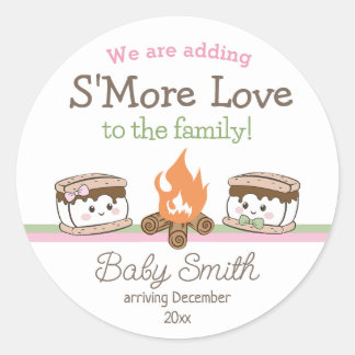 Adesivo Redondo S'more Love chá de fraldas