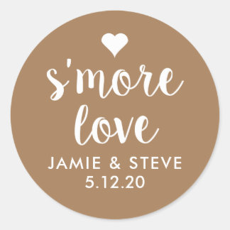 Adesivo Redondo "Smore Love Stickers, Smore Favor Stickers"