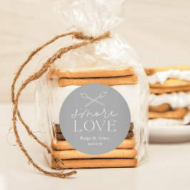 Adesivo Redondo Smore Love Wedding Bridal Festa de aniversário Fav