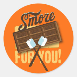 Adesivo Redondo S'more para você, Campfire & Bonfire Favors