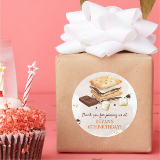 Adesivo Redondo S'mores Festa de aniversário