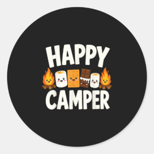 Adesivo Redondo S'mores fogueira camping
