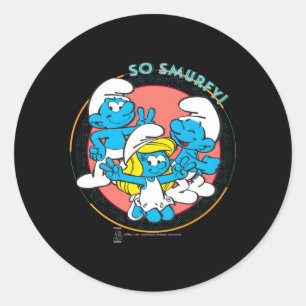Adesivo Redondo Smurfette Jokey So Smurfey