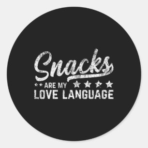 Adesivo Redondo Snacks São Minha Língua De Amor, Comida De Dia Val