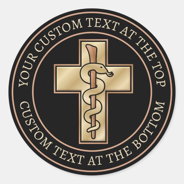 Adesivo Redondo Snake on Cross (Frente)