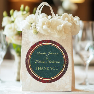 Adesivo Redondo Snakeskin Leather Victorian Red Wedtorian Favor